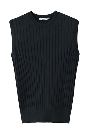 スローン/SLOANEの18Gワイドリブ シルク ノースリーブクルーネック(110300/110301)