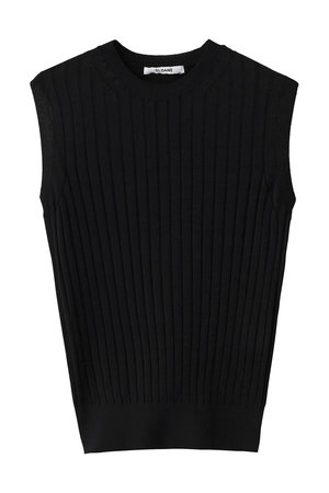 スローン/SLOANEの18Gワイドリブ シルク ノースリーブクルーネック(110300/110301)