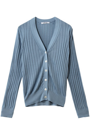 スローン/SLOANEの18Gワイドリブ シルク Vネックカーディガン(110300/110303)