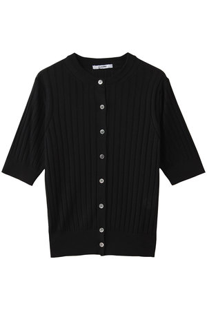 スローン/SLOANEの18Gワイドリブ シルク 5分袖クルーネックカーディガン(110300/110303)