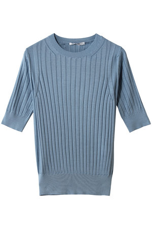 スローン/SLOANEの18Gワイドリブ シルク 5分袖クルーネック(110300/110301)