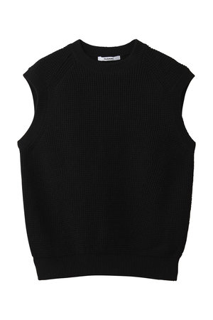 スローン/SLOANEの7G変形片畦編み コットン クルーネックベスト(110300/110301)