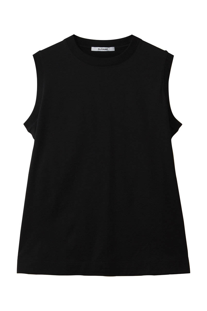 スローン/SLOANEの60/2コットン天竺 UV ノースリーブ(ブラック/SL4S-T164)