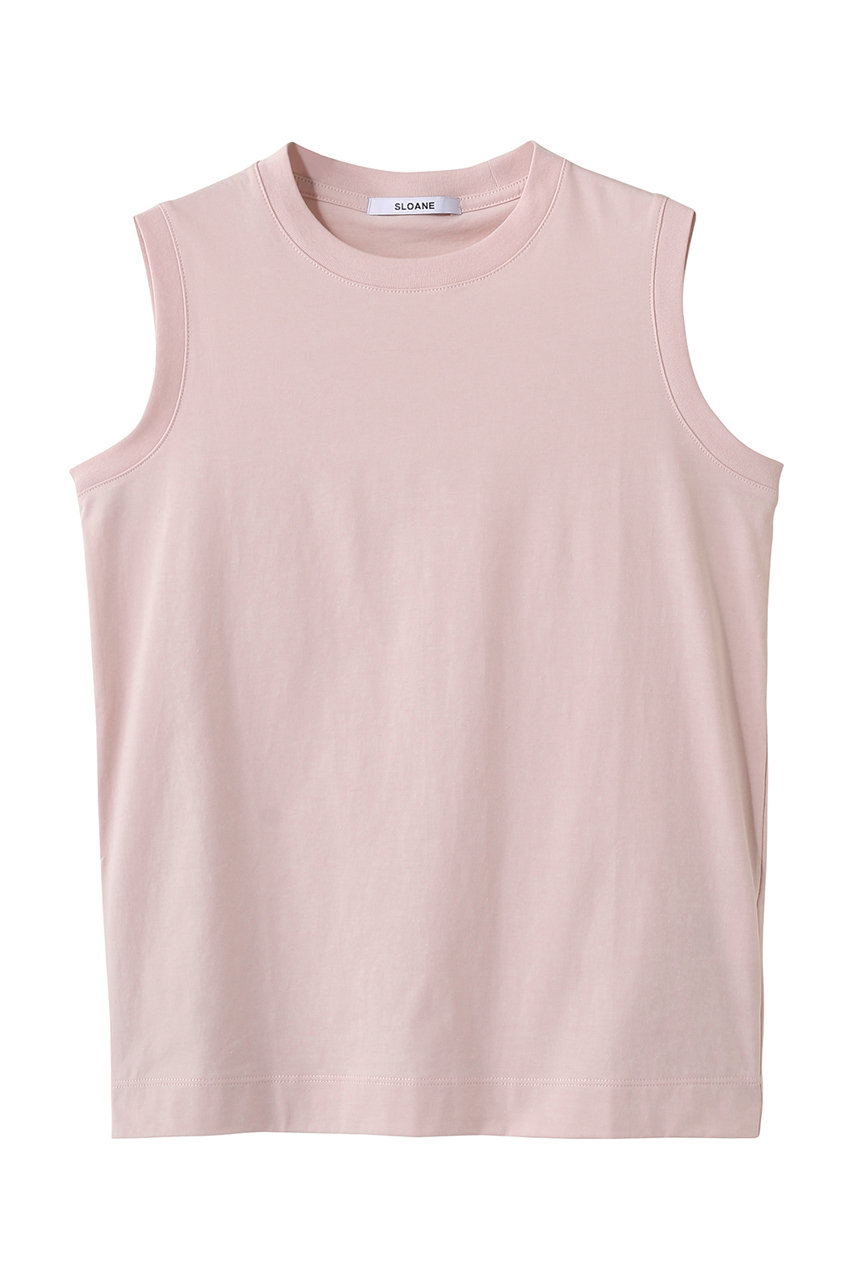 スローン/SLOANEの72/2コットン天竺 ノースリーブ(ピンク/SL10S-T1141)