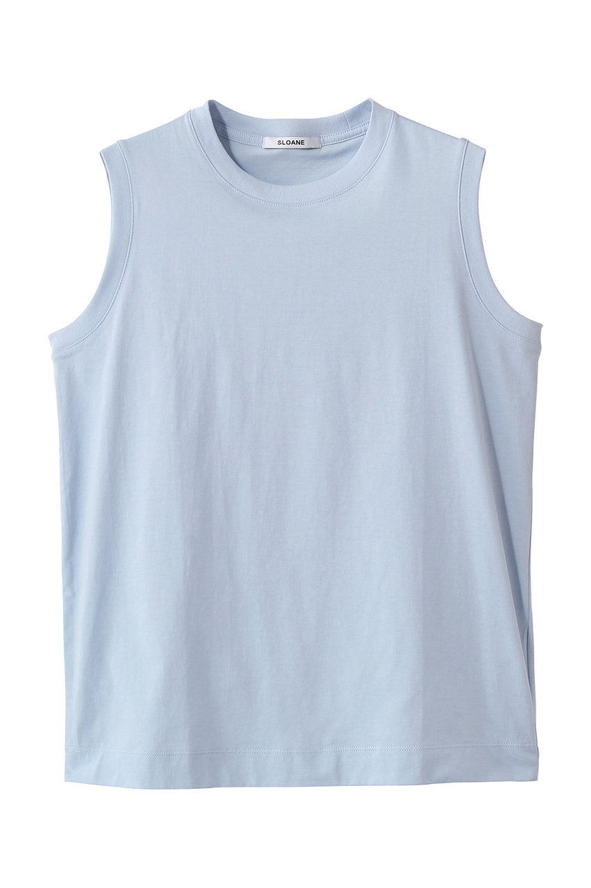スローン/SLOANEの72/2コットン天竺 ノースリーブ(サックス/SL10S-T1141)