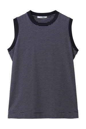 スローン/SLOANEの72/2コットン天竺 マイクロボーダーノースリーブ(110100/110101)