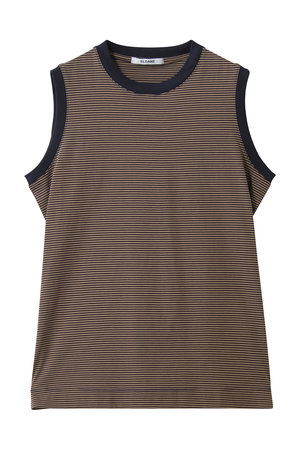 スローン/SLOANEの72/2コットン天竺 マイクロボーダーノースリーブ(110100/110101)