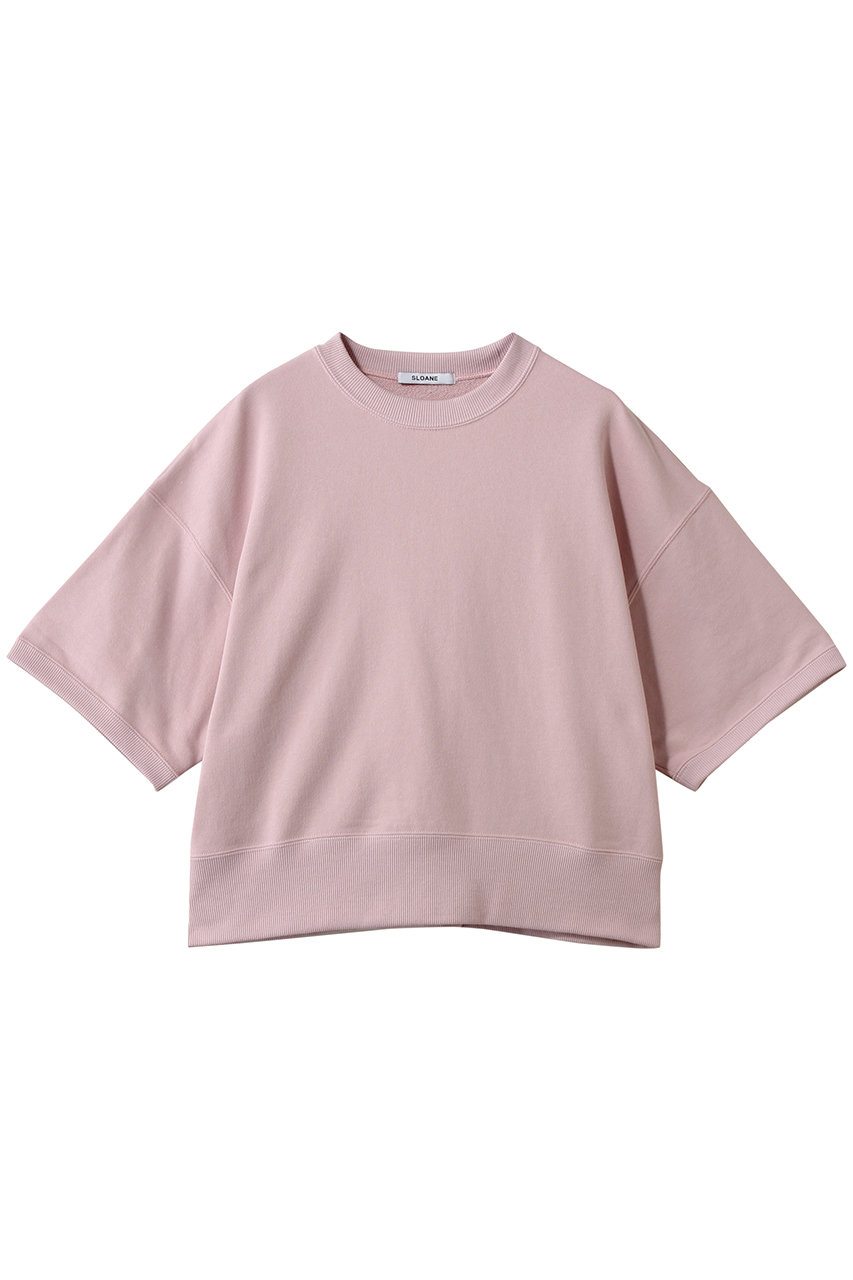 スローン/SLOANEのコットン裏毛 半袖ショート丈スウェット(ピンク/SL10S-T1134)