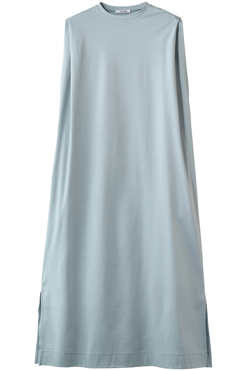 スローン/SLOANEのコットンコンパクトスーピマポンチ タックショルダーワンピース(ライトブルー/SL8S-T619)