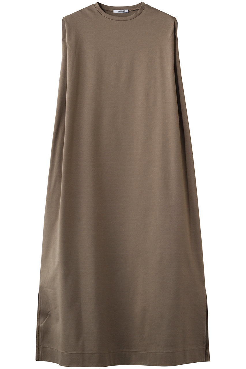 スローン/SLOANEのコットンコンパクトスーピマポンチ タックショルダーワンピース(ライトブラウン/SL8S-T619)