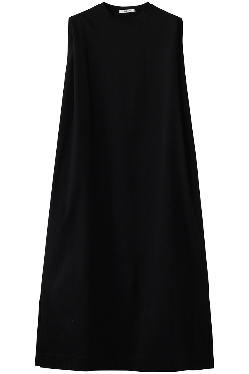 スローン/SLOANEのコットンコンパクトスーピマポンチ タックショルダーワンピース(ブラック/SL8S-T619)