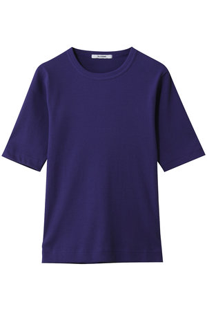 スローン/SLOANEのコンパクトストレッチリブ 5分袖クルーネック(110100/110102)