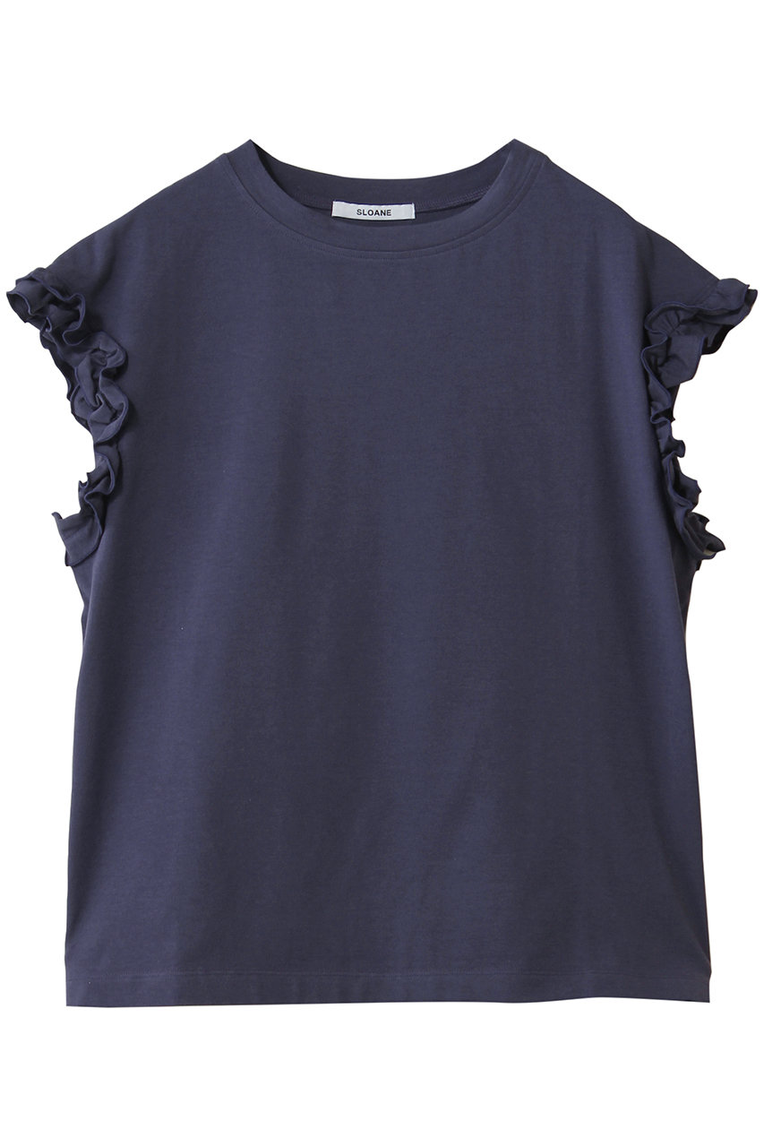 スローン/SLOANEのコットン フリルフレンチスリーブ(ネイビー/SL10S-T1108)