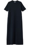 14Gミラノリブ ポリエステル×キュプラ×コットン 半袖クルーネック ワンピース スローン/SLOANE ダークネイビー