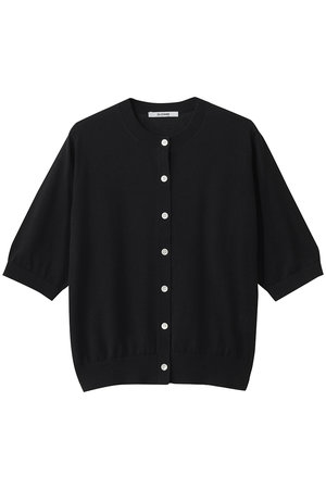 スローン/SLOANEの16G天竺 リサイクルポリエステル×コットン 6分袖 クルーネックカーディガン