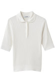 12Gワイドリブ コットン×ポリエステル5分袖丸襟ポロ