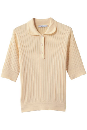 スローン/SLOANEの12Gワイドリブ コットン×ポリエステル5分袖丸襟ポロ(110400/110404)