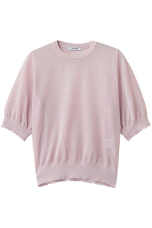 スローン/SLOANEの12G二重臼天竺 ラメシアー半袖クルーネック(110400/110402)