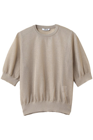 スローン/SLOANEの12G二重臼天竺 ラメシアー半袖クルーネック(110400/110402)