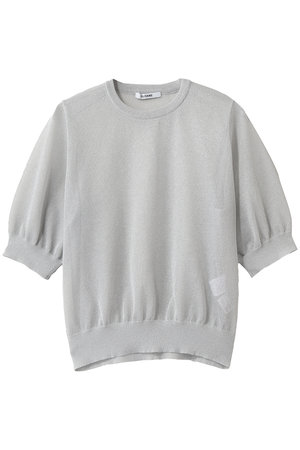 スローン/SLOANEの12G二重臼天竺 ラメシアー半袖クルーネック(110400/110402)