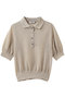 12G二重臼天竺 ラメシアー半袖ポロ スローン/SLOANE ベージュ