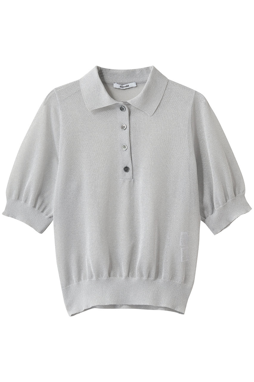 12G二重臼天竺 ラメシアー半袖ポロ