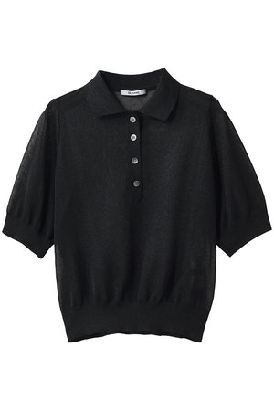 スローン/SLOANEの12G二重臼天竺 ラメシアー半袖ポロ(110400/110404)