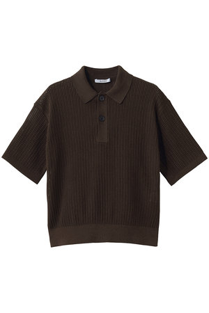 スローン/SLOANEの12G透かし編み コットン×ポリエステル×リネン 半袖ポロ(110400/110404)