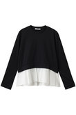 ポンチ×タフタ ペプラム クルーネック