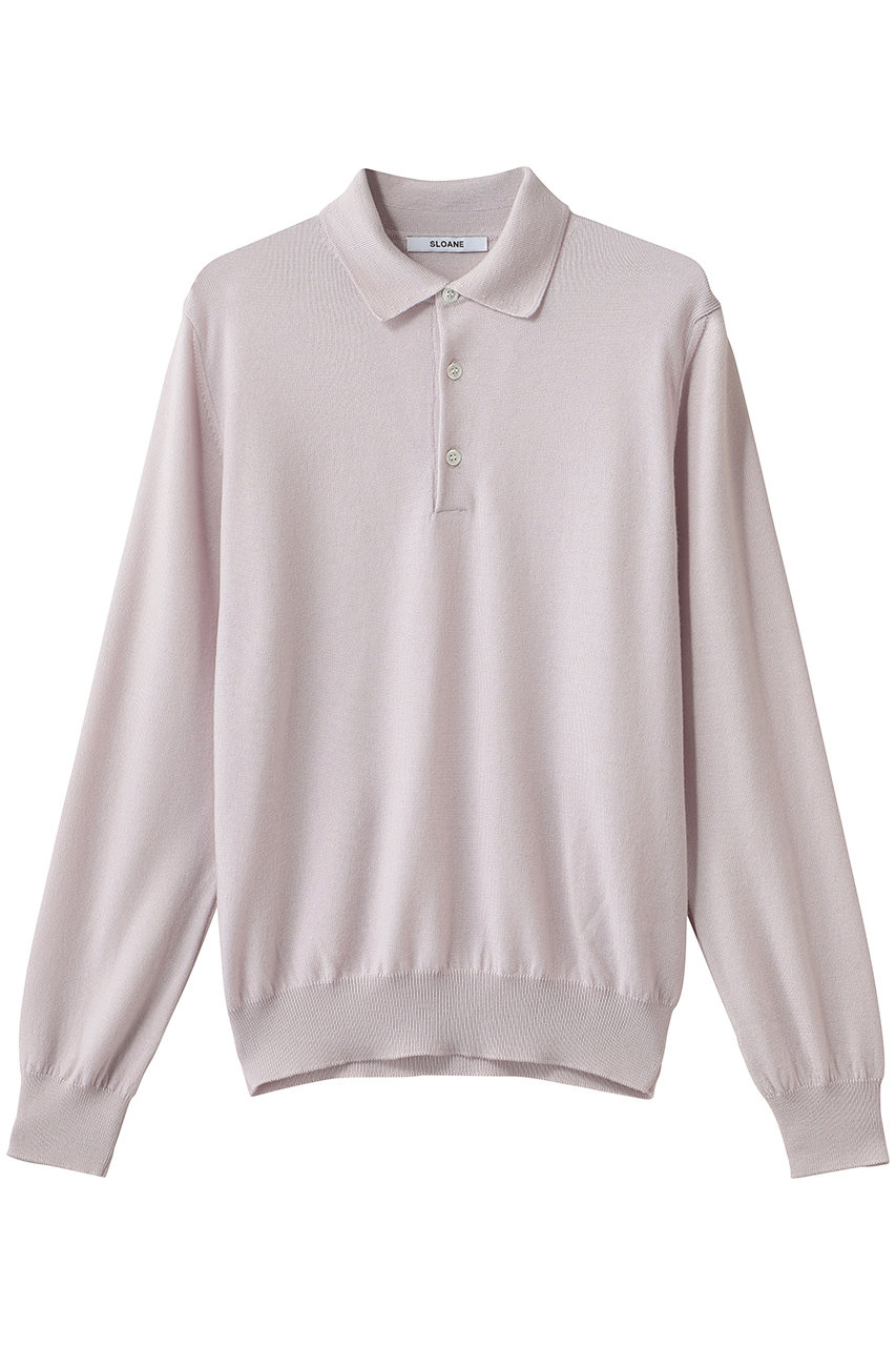 SLOANE 【UNISEX】14G天竺 エクストラファインメリノウール ポロ (ライトピンク, 3) スローン ELLE SHOP
