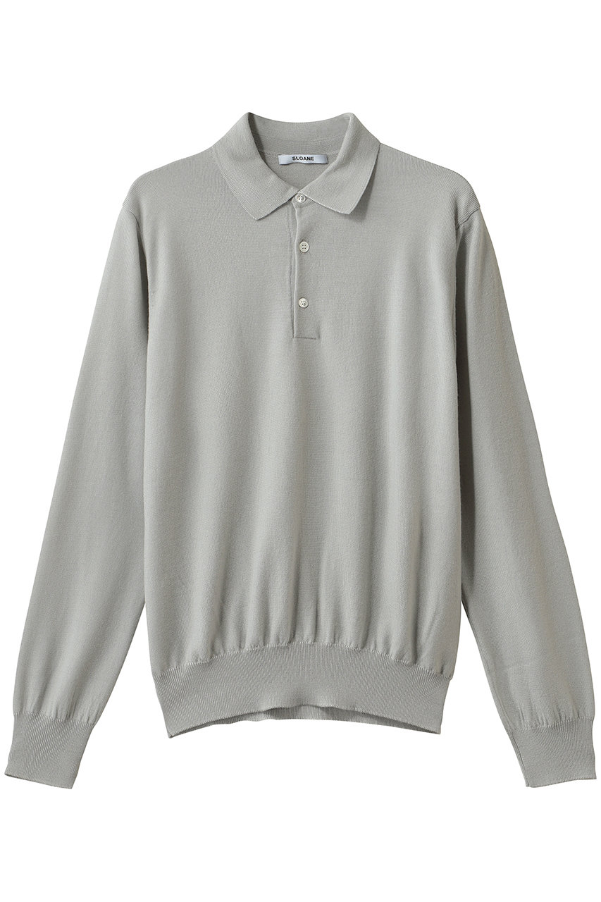 SLOANE 【UNISEX】14G天竺 エクストラファインメリノウール ポロ (ライトグレー, 2) スローン ELLE SHOP