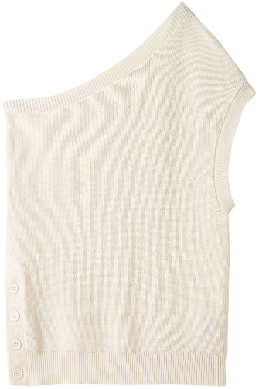 ミディウミソリッド/MIDIUMISOLIDのone shoulder half cardigan tops(オフホワイト/3-122835)