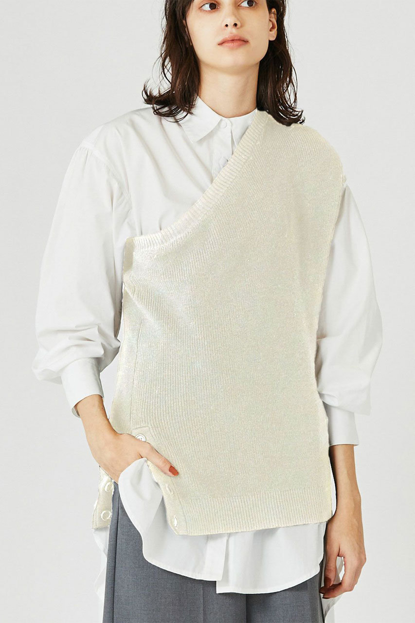 one shoulder half cardigan tops 