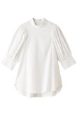 high neck gather slv shirt/シャツ