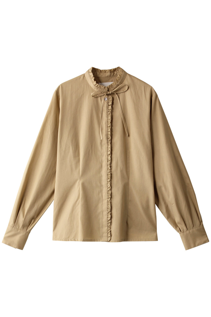 MIDIUMISOLID ミディウミソリッド frill shirt/シャツ ベージュ