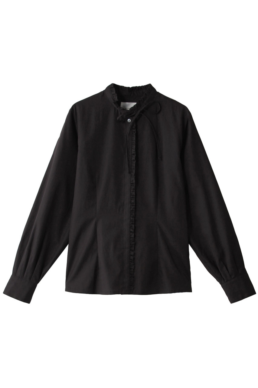 MIDIUMISOLID ミディウミソリッド frill shirt/シャツ ブラック