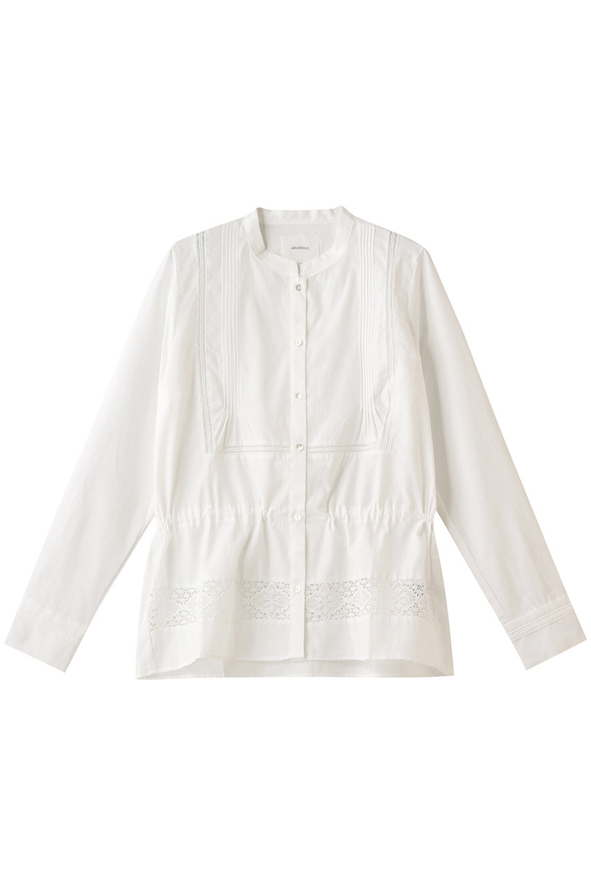 MIDIUMISOLID ミディウミソリッド lace pintuck mix shirt/シャツ オフホワイト