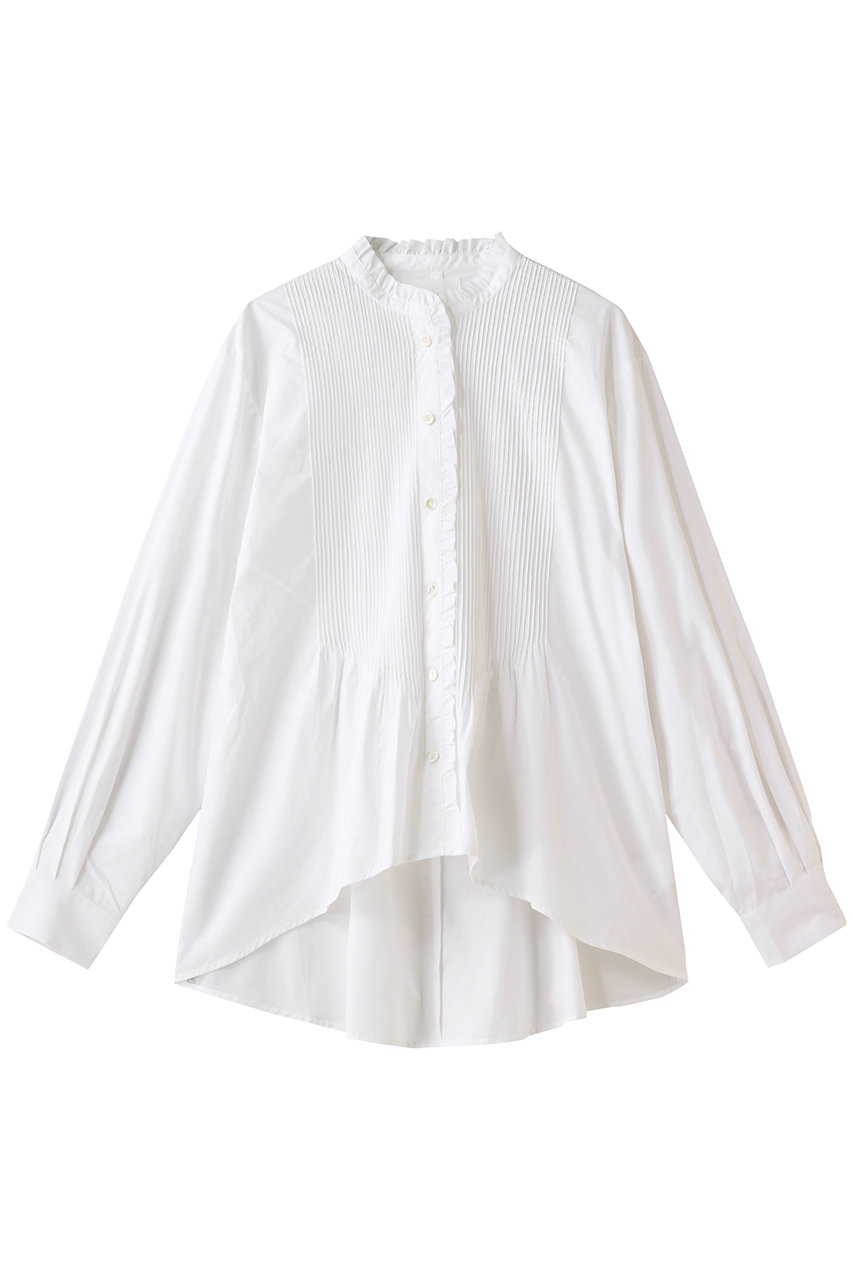 MIDIUMISOLID ミディウミソリッド pin tuck flare shirt/シャツ オフホワイト