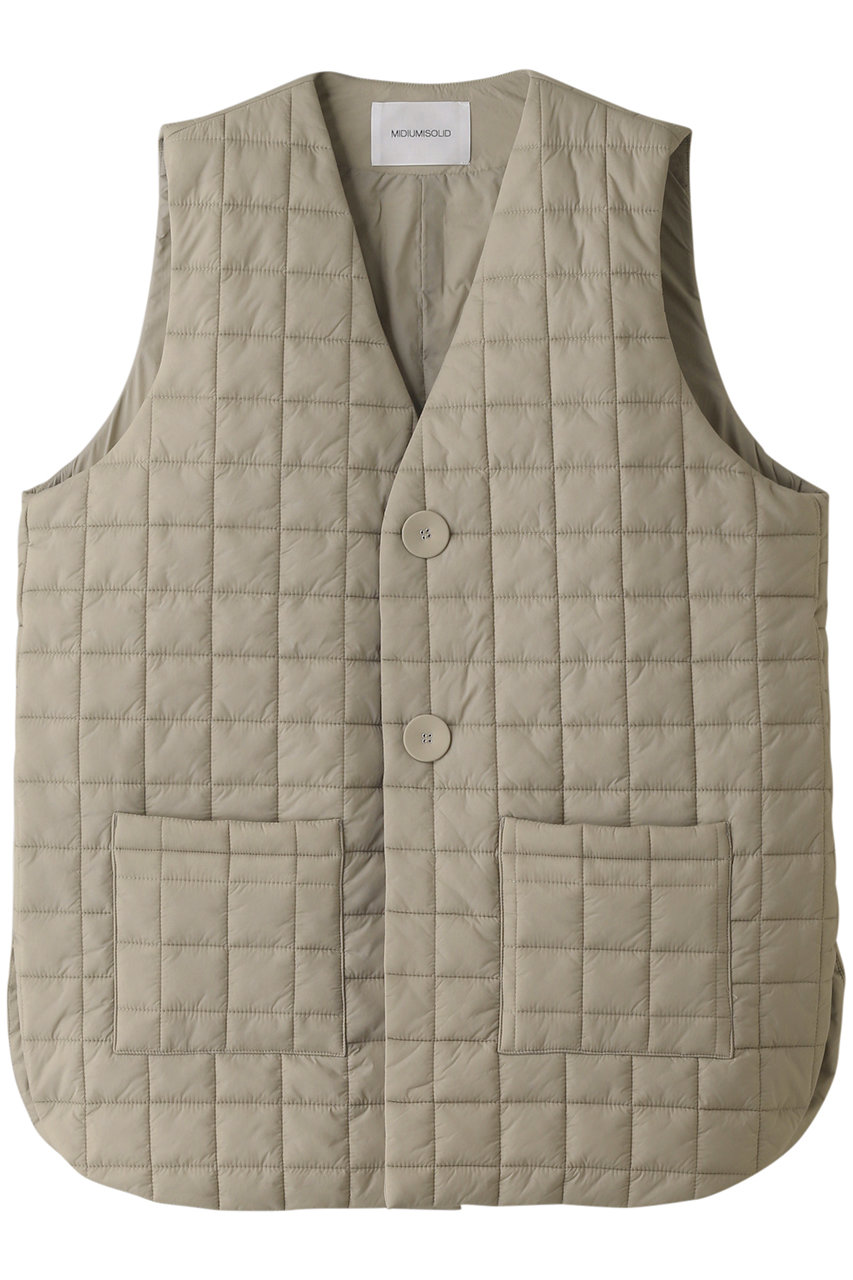 MIDIUMISOLID ミディウミソリッド quilting vest/ベスト グレー