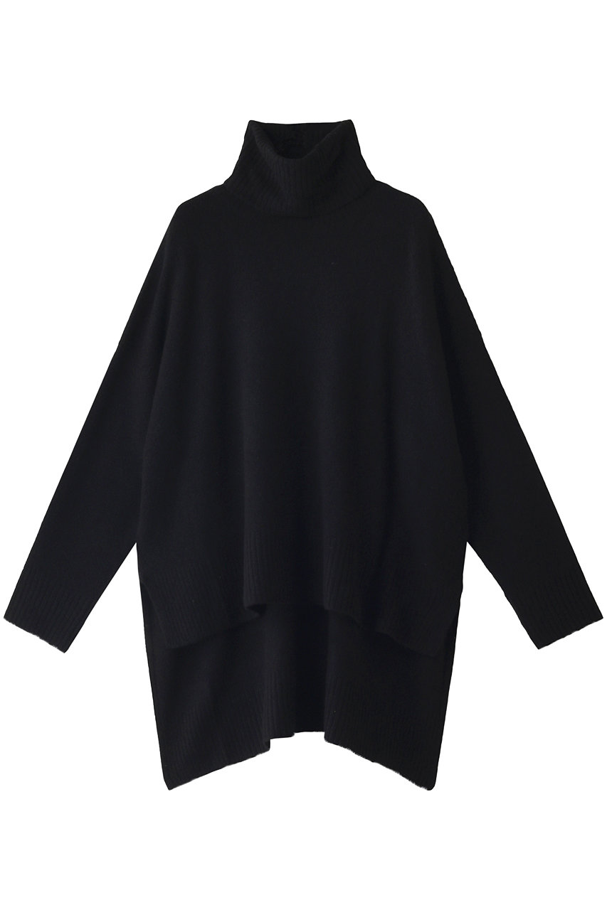 MIDIUMISOLID ミディウミソリッド turtle neck wide PO/プルオーバー ブラック