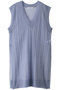 sheer knitted long vest/ベスト ミディウミソリッド/MIDIUMISOLID ブルー