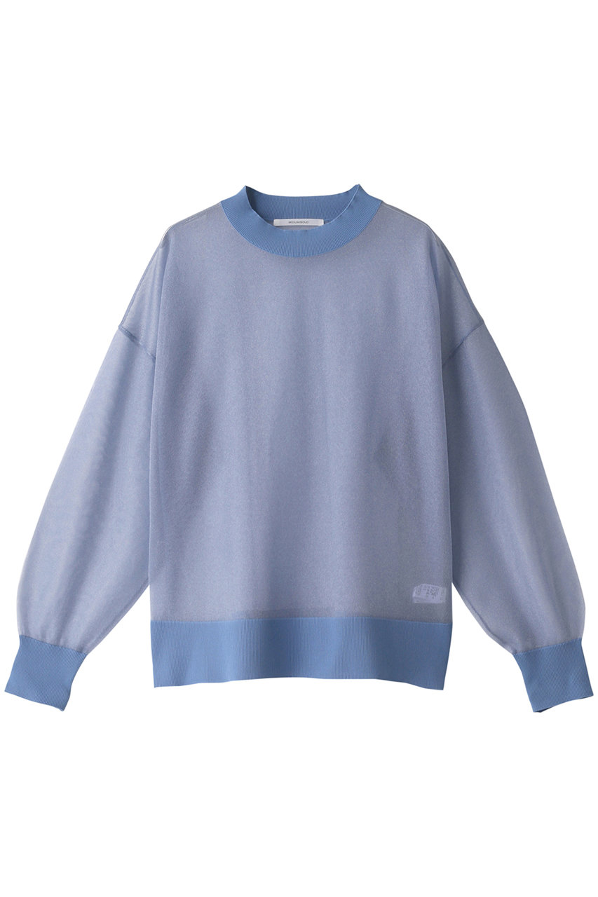 ミディウミソリッド/MIDIUMISOLIDのsheer knitted c/neck プルオーバー(ブルー/1-122013)