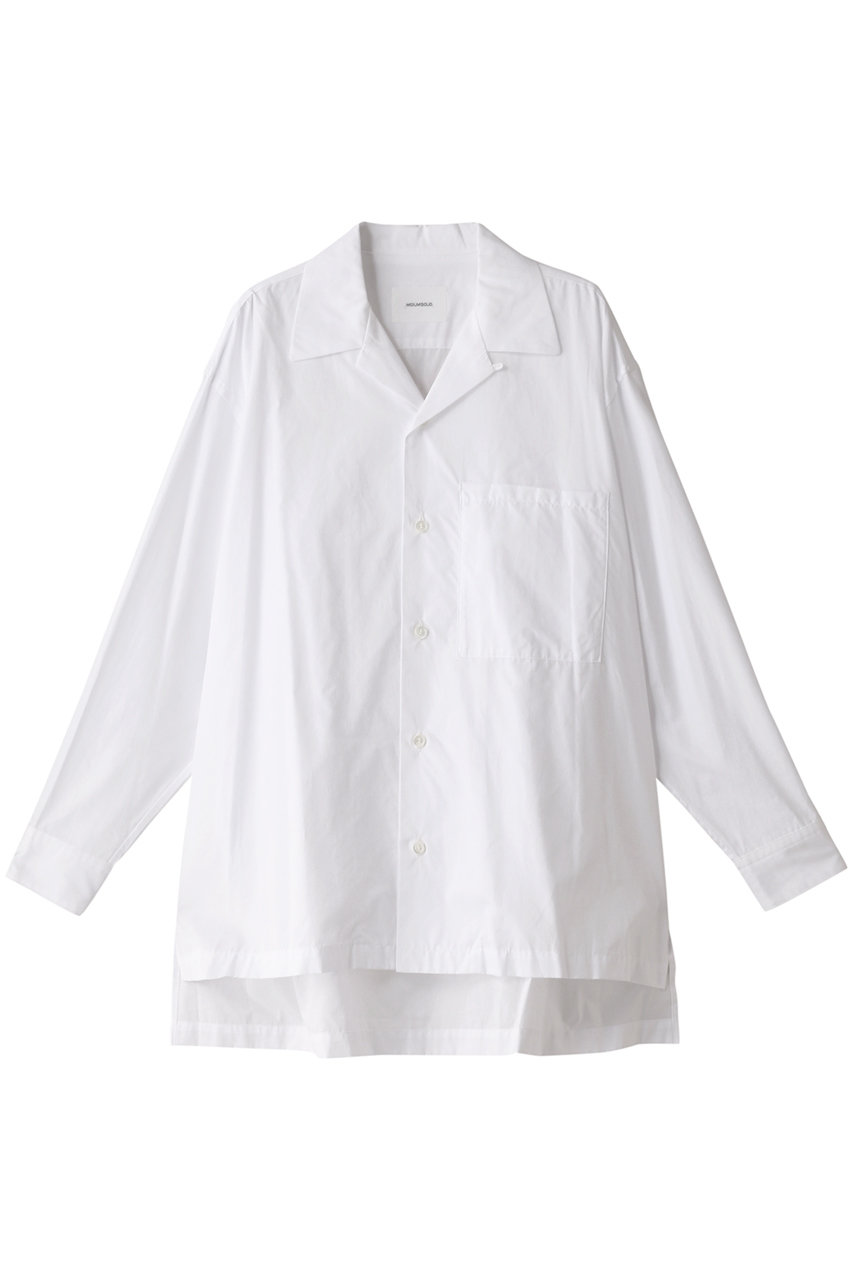ミディウミソリッド/MIDIUMISOLIDのopen collar shirt シャツ(ホワイト/1-130182)