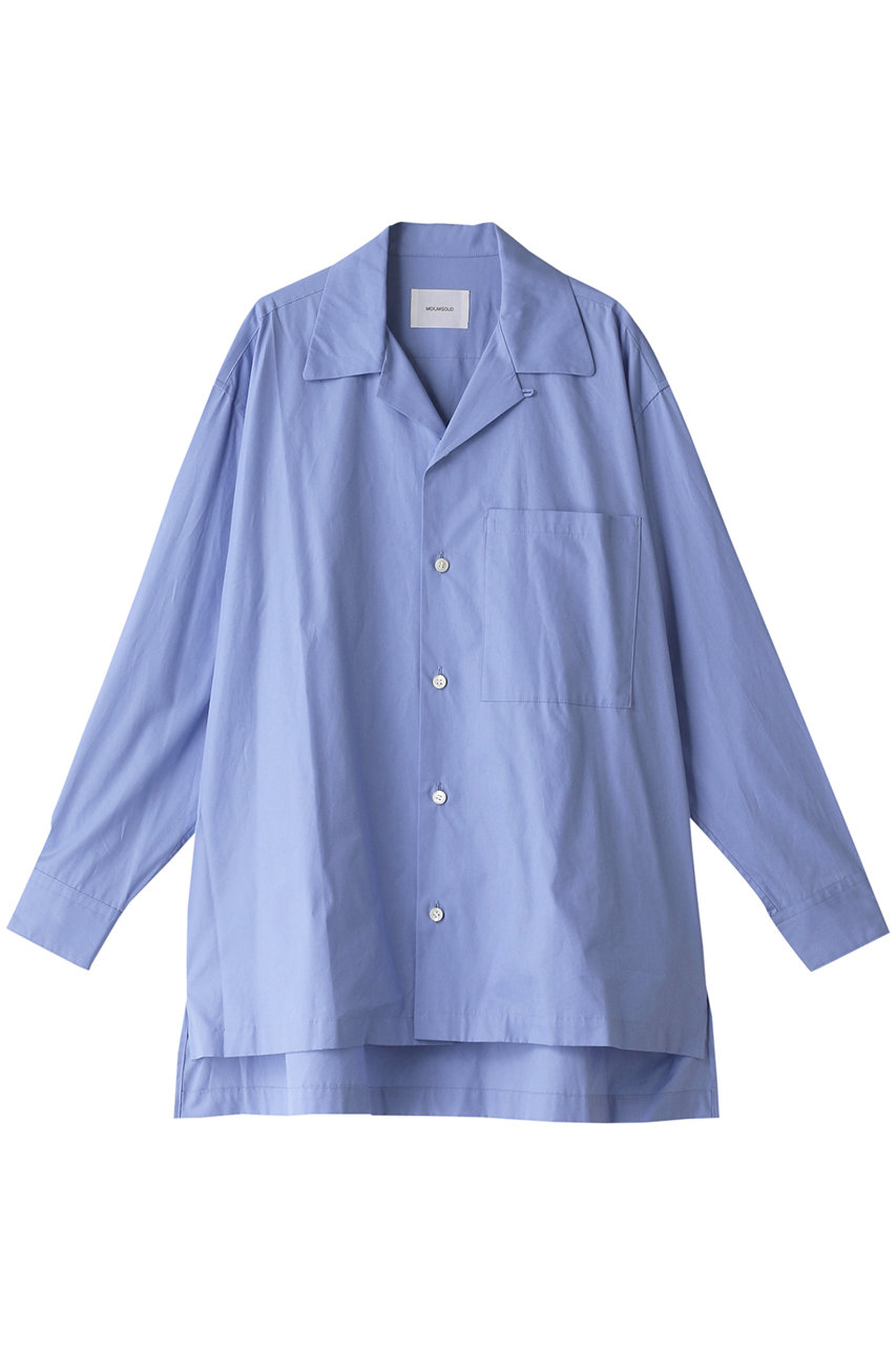 ミディウミソリッド/MIDIUMISOLIDのopen collar shirt シャツ(ブルー/1-130182)
