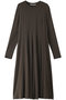 flared long OP ワンピース ミディウミソリッド/MIDIUMISOLID ブラウン