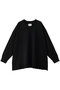 V neck wide tunic チュニック ミディウミソリッド/MIDIUMISOLID black