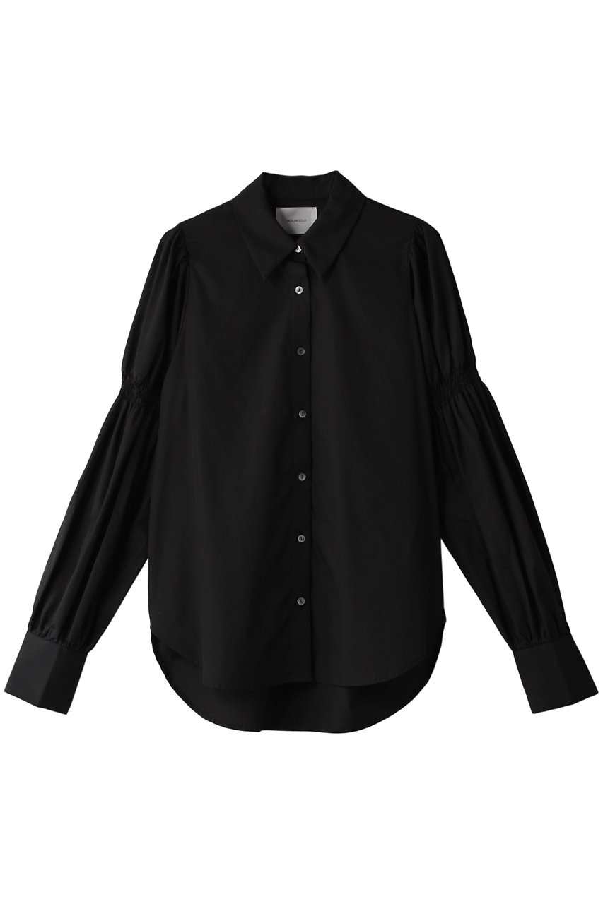  MIDIUMISOLID arm volume sleeve shirt シャツ (black F) ミディウミソリッド ELLE SHOP