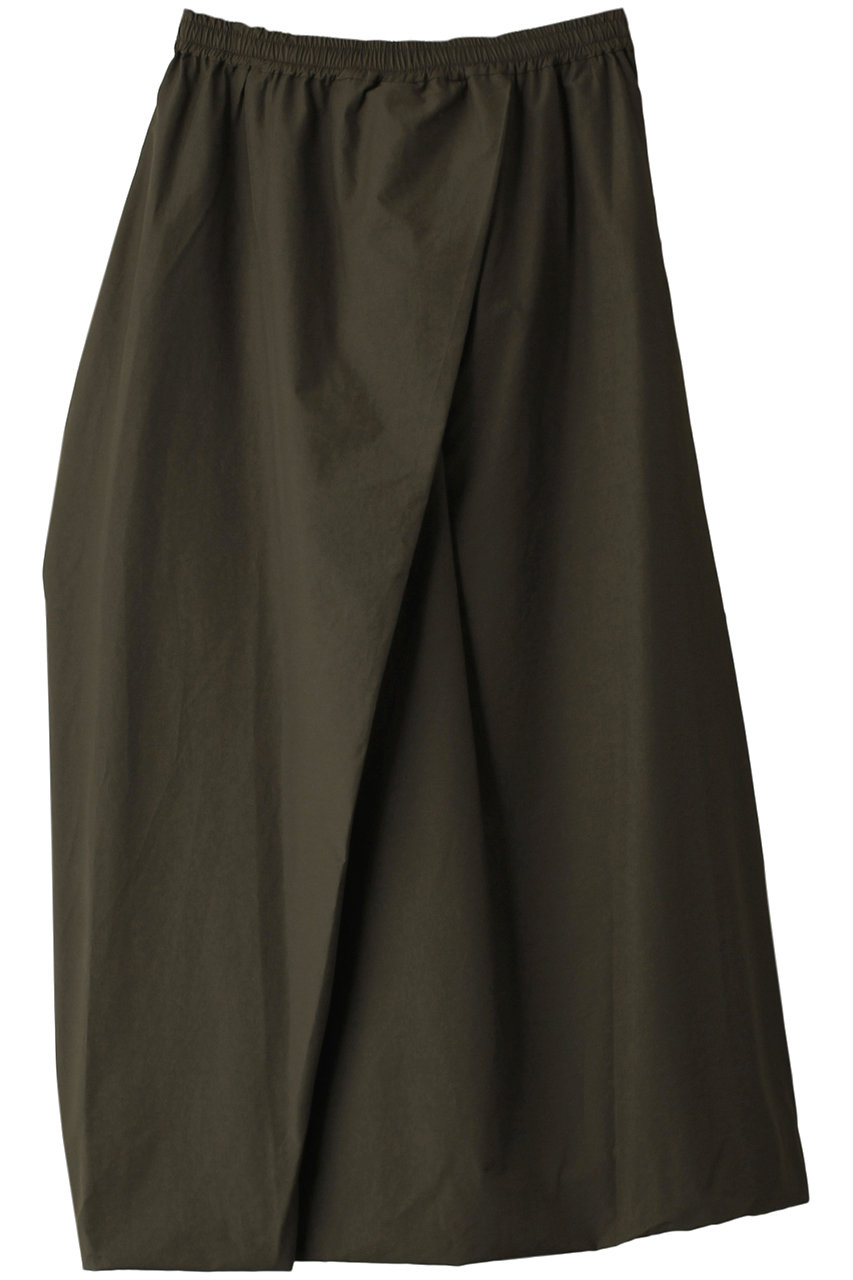 ＜ELLE SHOP＞ MIDIUMISOLID nylon drape asymmetry SK スカート (khaki F) ミディウミソリッド ELLE SHOP