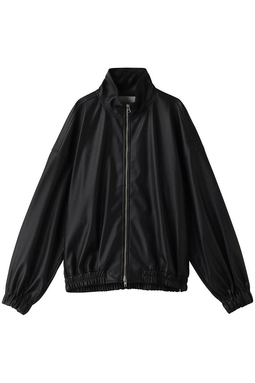 MIDIUMISOLID over size synthetic leather BL ブルゾン (black, F) ミディウミソリッド ELLE SHOP