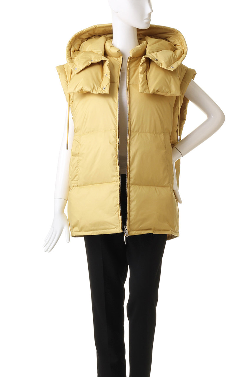 ミディウミソリッド　フードダウンベスト MIDIUMISOLID(ミディウミソリッド)｜down vest ベスト/yellow の